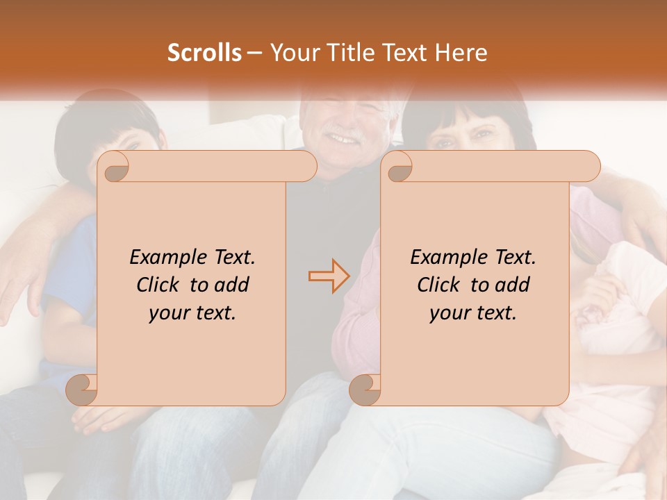 A Family Sitting On A Couch With Their Arms Around Each Other PowerPoint Template