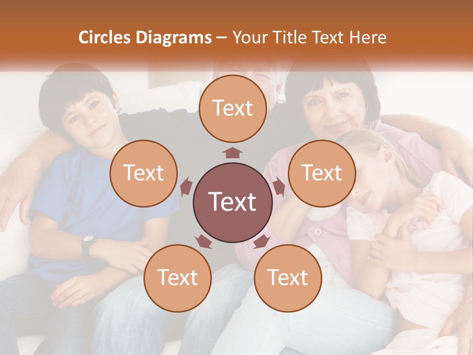 A Family Sitting On A Couch With Their Arms Around Each Other PowerPoint Template