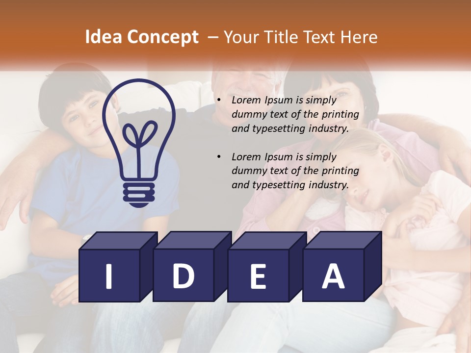 A Family Sitting On A Couch With Their Arms Around Each Other PowerPoint Template