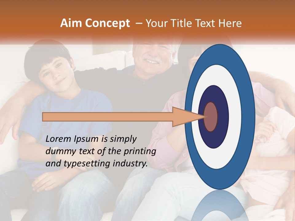 A Family Sitting On A Couch With Their Arms Around Each Other PowerPoint Template