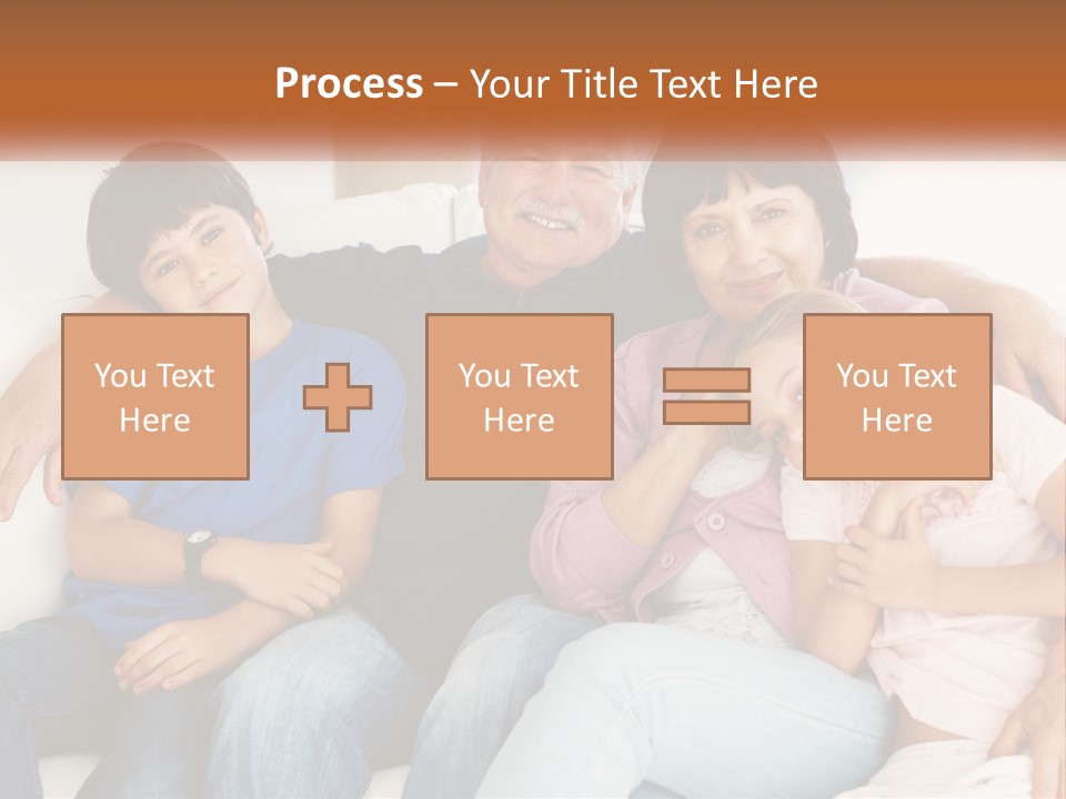 A Family Sitting On A Couch With Their Arms Around Each Other PowerPoint Template