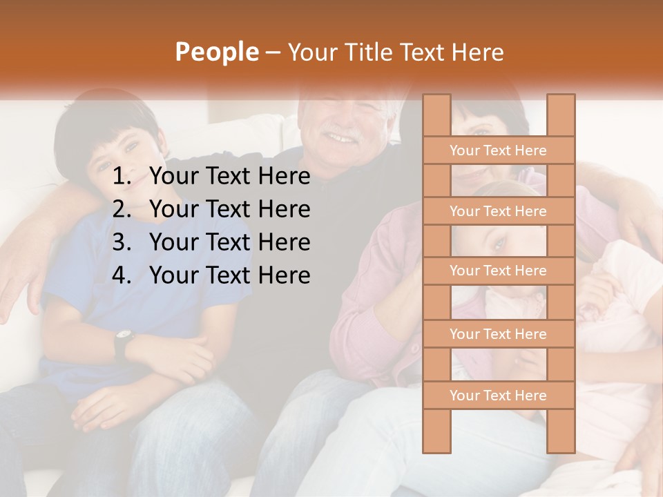 A Family Sitting On A Couch With Their Arms Around Each Other PowerPoint Template