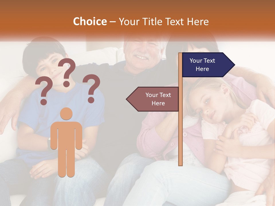 A Family Sitting On A Couch With Their Arms Around Each Other PowerPoint Template