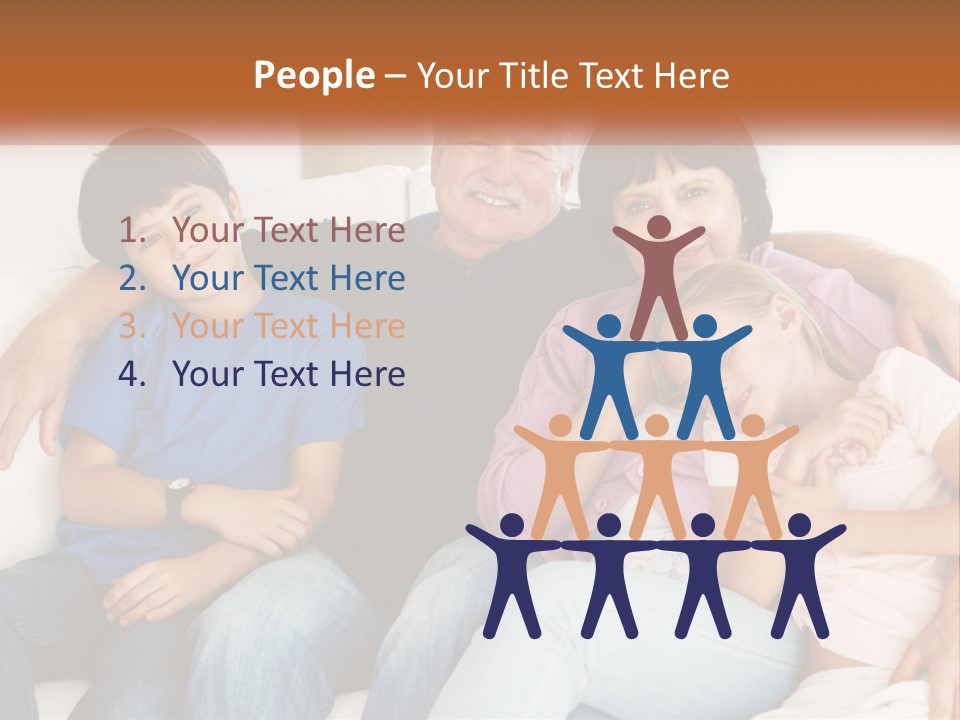 A Family Sitting On A Couch With Their Arms Around Each Other PowerPoint Template