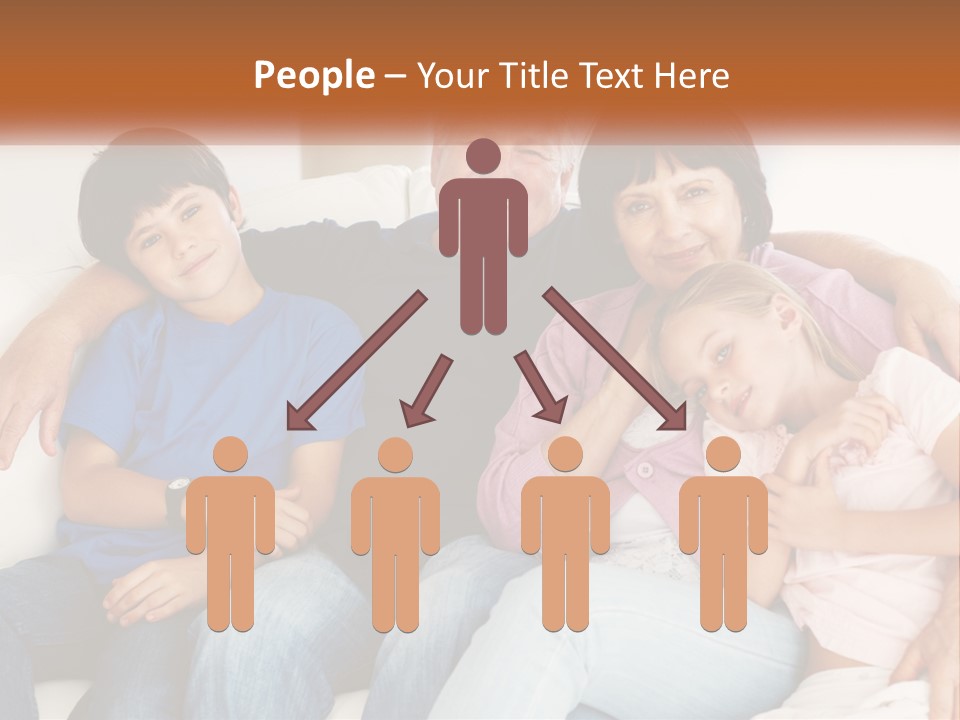 A Family Sitting On A Couch With Their Arms Around Each Other PowerPoint Template