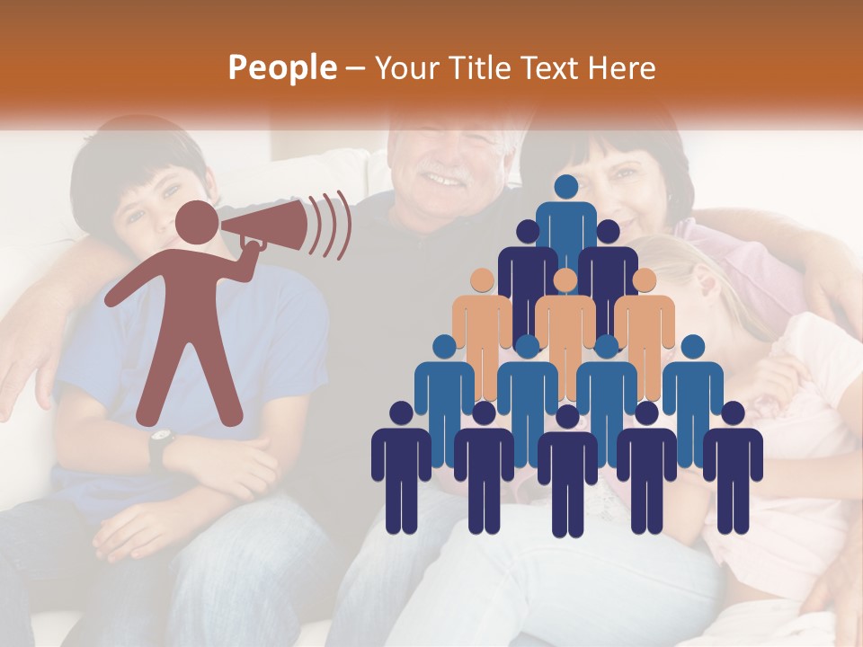 A Family Sitting On A Couch With Their Arms Around Each Other PowerPoint Template