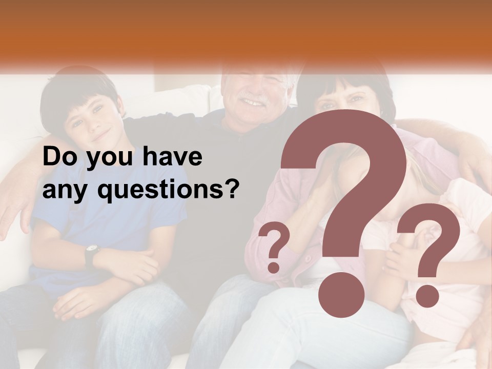 A Family Sitting On A Couch With Their Arms Around Each Other PowerPoint Template