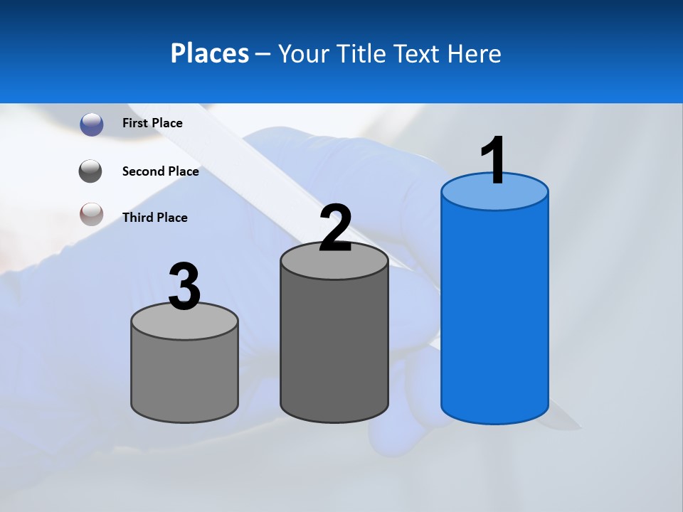 A Person In Blue Gloves Holding A Piece Of Plastic PowerPoint Template