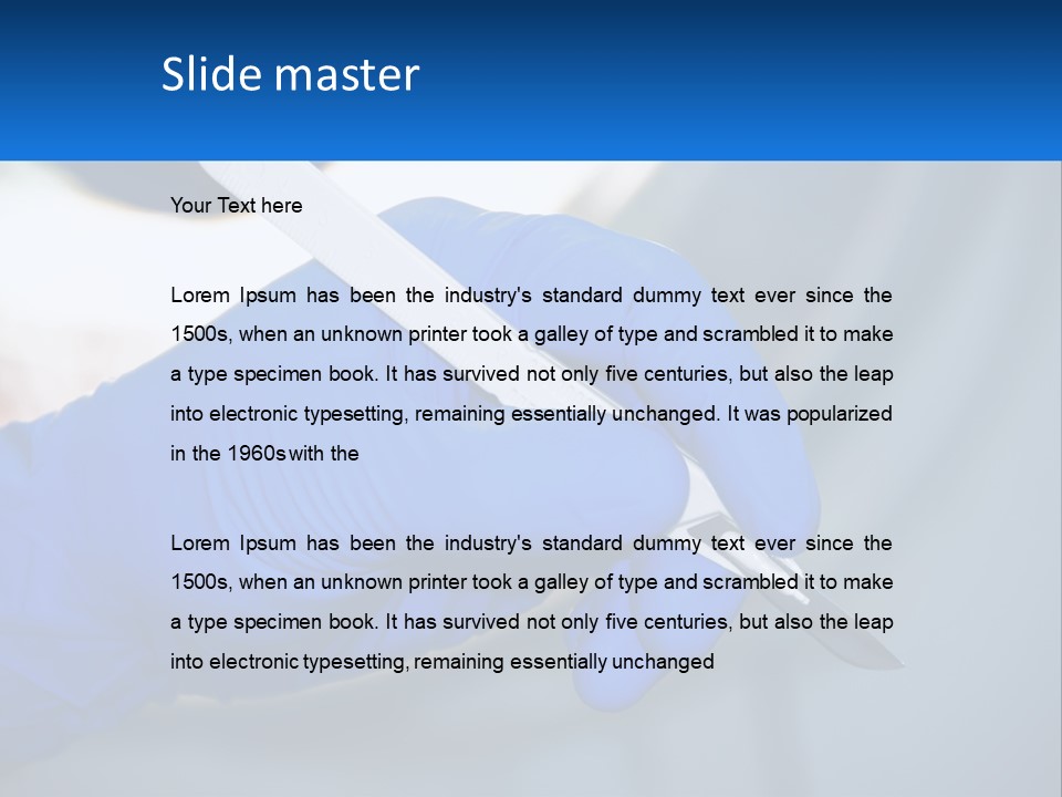 A Person In Blue Gloves Holding A Piece Of Plastic PowerPoint Template