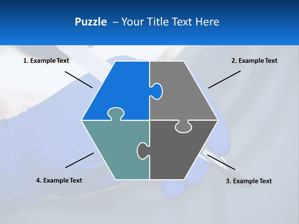 A Person In Blue Gloves Holding A Piece Of Plastic PowerPoint Template