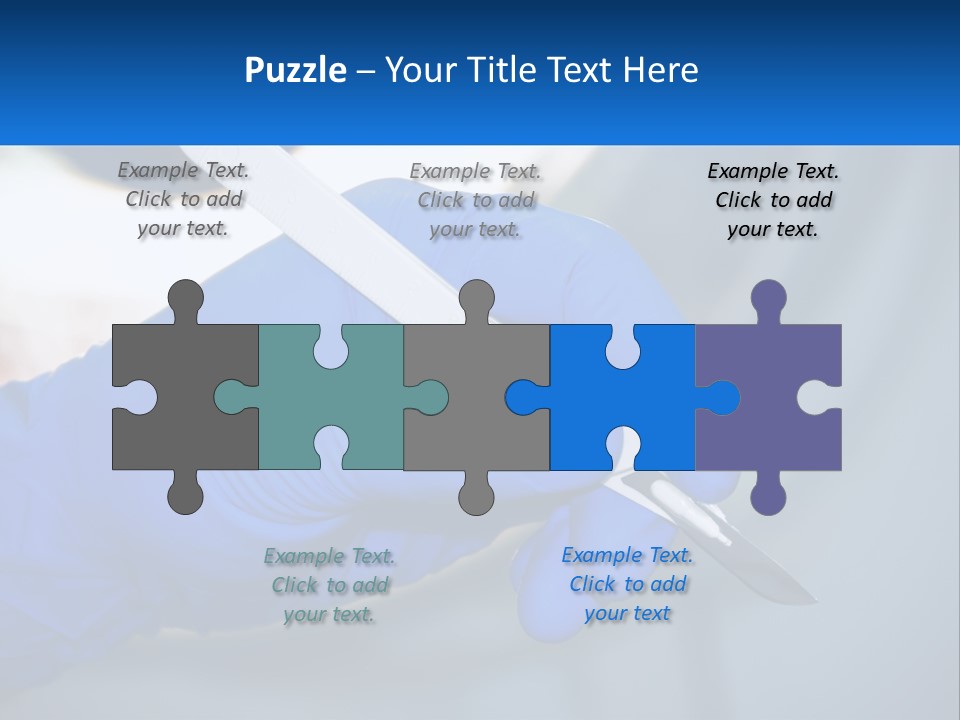 A Person In Blue Gloves Holding A Piece Of Plastic PowerPoint Template