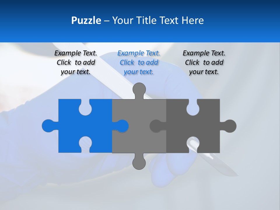 A Person In Blue Gloves Holding A Piece Of Plastic PowerPoint Template