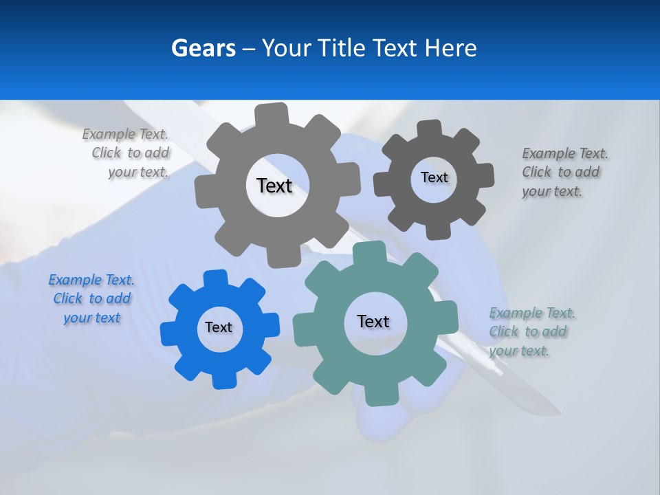 A Person In Blue Gloves Holding A Piece Of Plastic PowerPoint Template