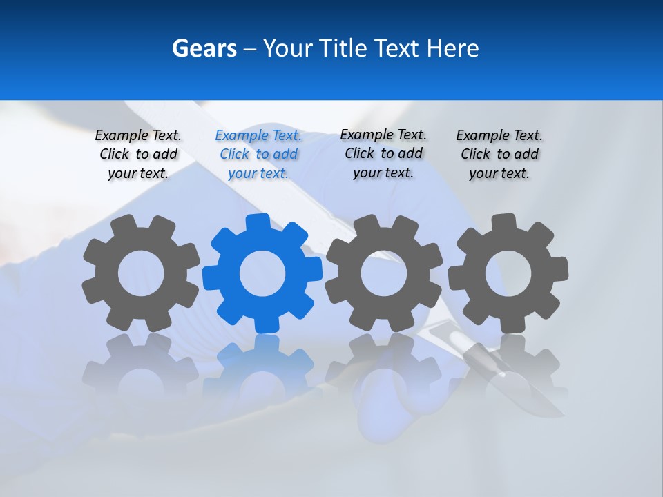 A Person In Blue Gloves Holding A Piece Of Plastic PowerPoint Template