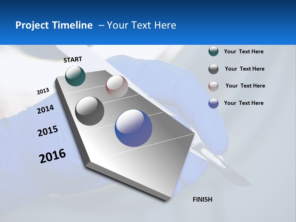 A Person In Blue Gloves Holding A Piece Of Plastic PowerPoint Template