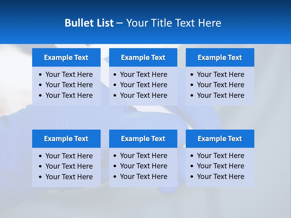 A Person In Blue Gloves Holding A Piece Of Plastic PowerPoint Template