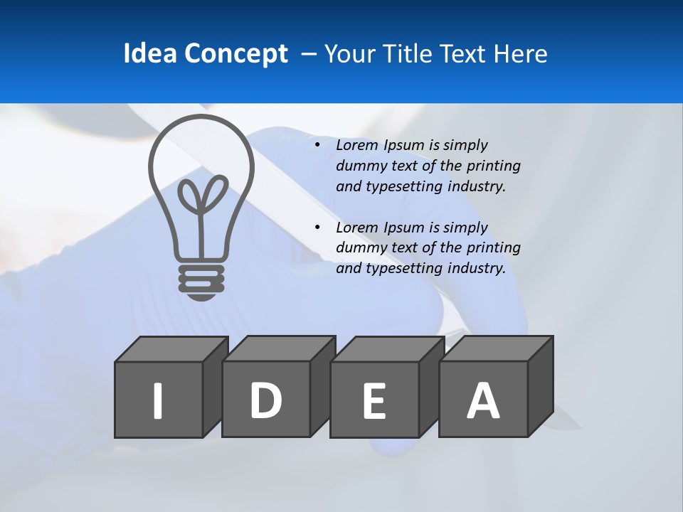 A Person In Blue Gloves Holding A Piece Of Plastic PowerPoint Template