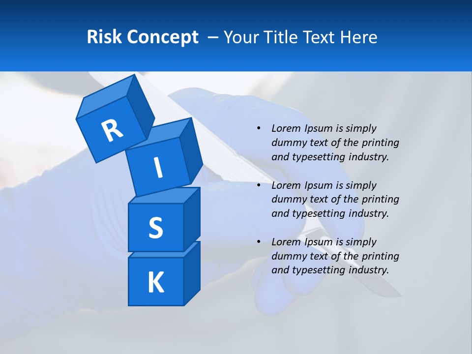 A Person In Blue Gloves Holding A Piece Of Plastic PowerPoint Template