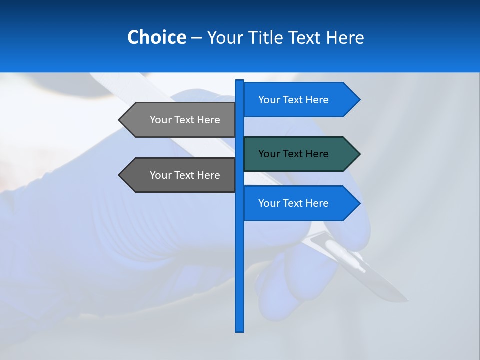 A Person In Blue Gloves Holding A Piece Of Plastic PowerPoint Template
