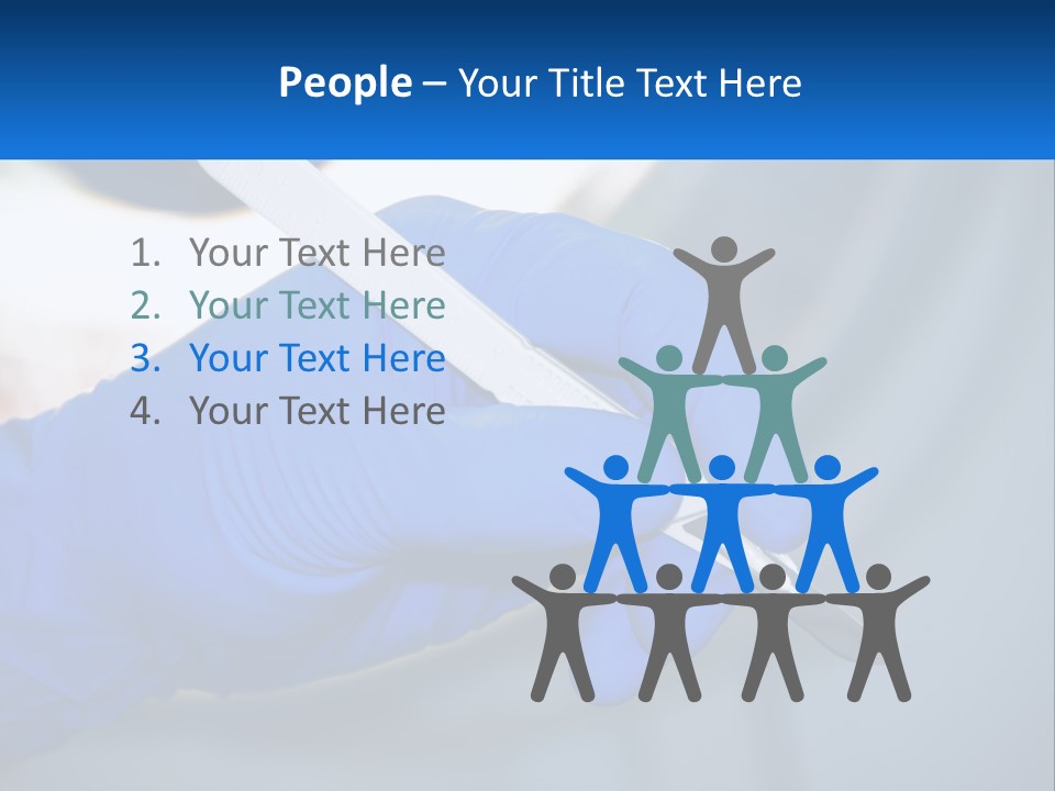 A Person In Blue Gloves Holding A Piece Of Plastic PowerPoint Template