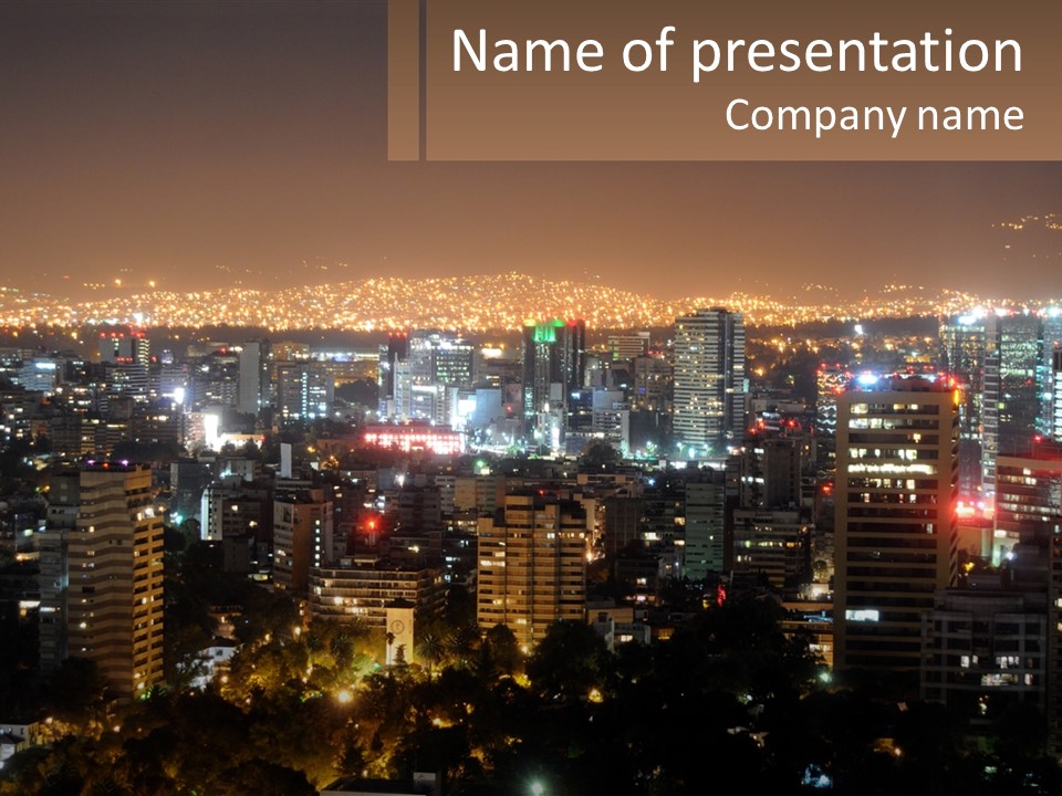 City Life Center Aerial View PowerPoint Template