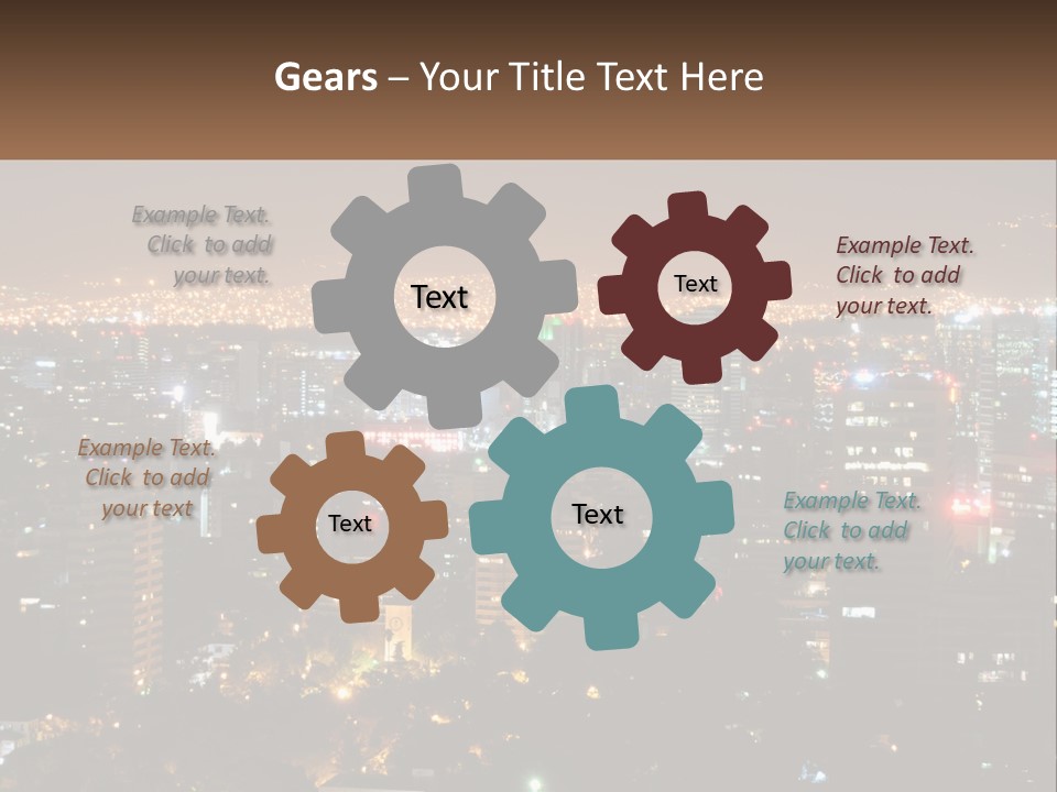 City Life Center Aerial View PowerPoint Template