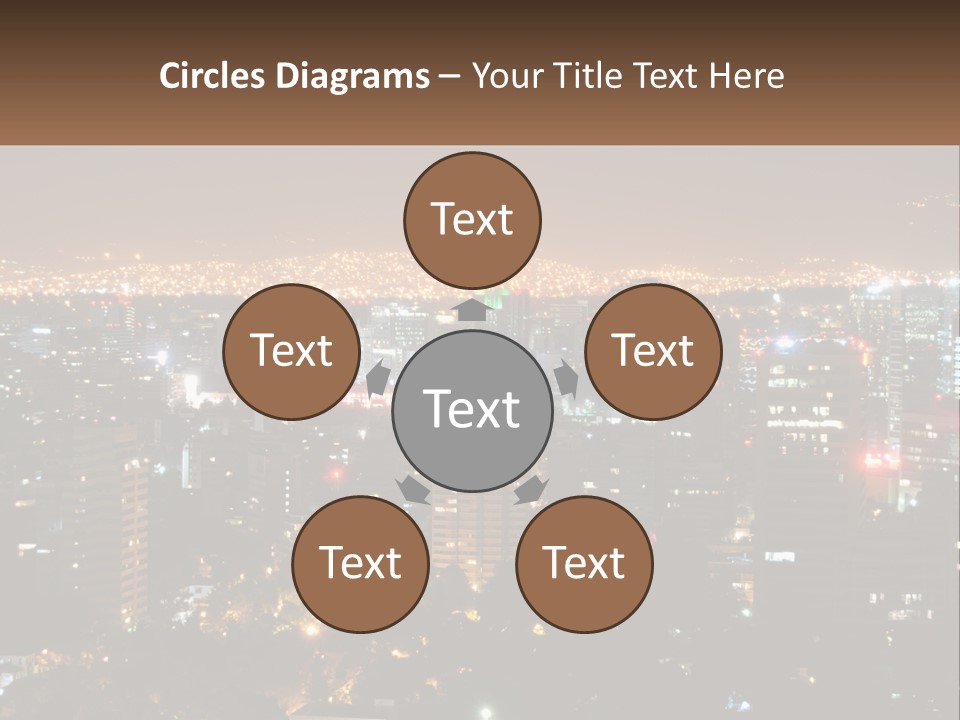 City Life Center Aerial View PowerPoint Template