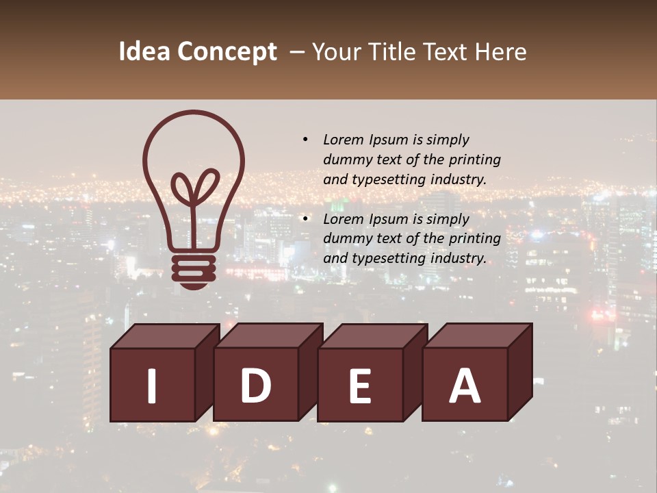 City Life Center Aerial View PowerPoint Template