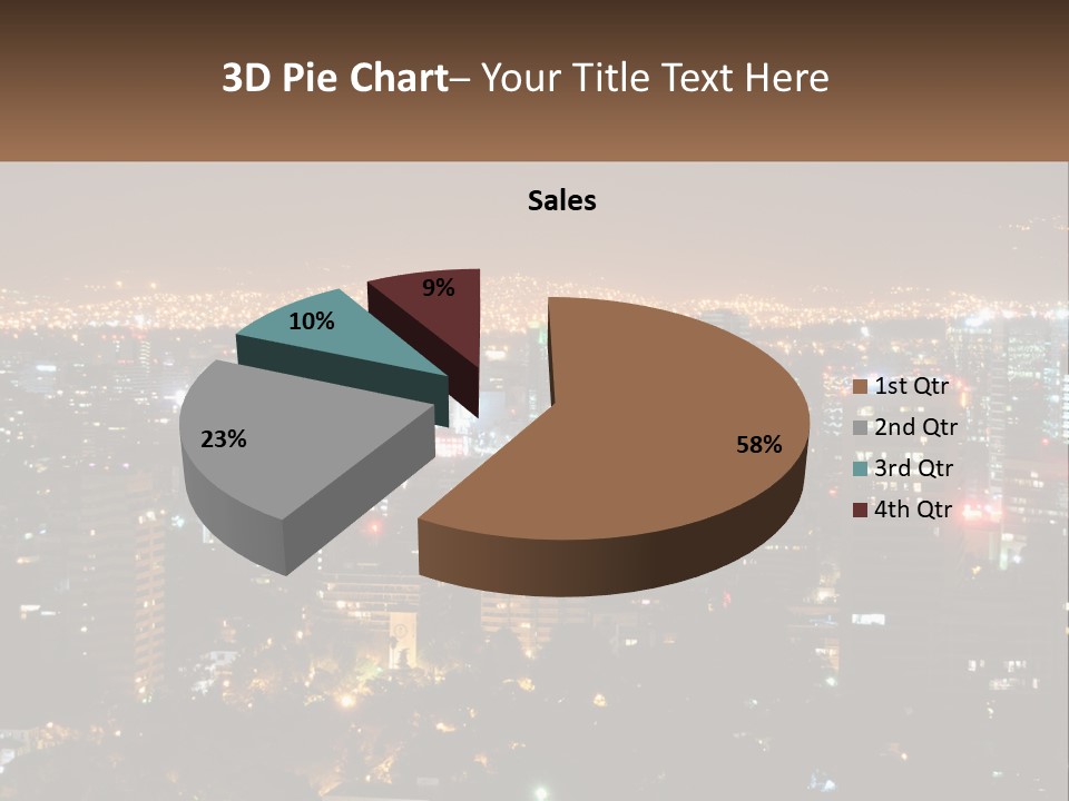 City Life Center Aerial View PowerPoint Template