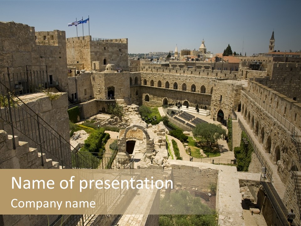 Cityscape Wall Jerusalem PowerPoint Template
