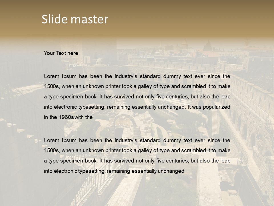 Cityscape Wall Jerusalem PowerPoint Template