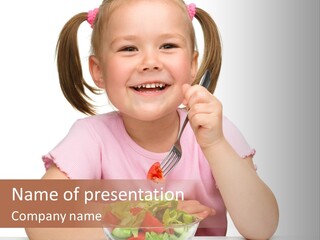 Fork Holding People PowerPoint Template