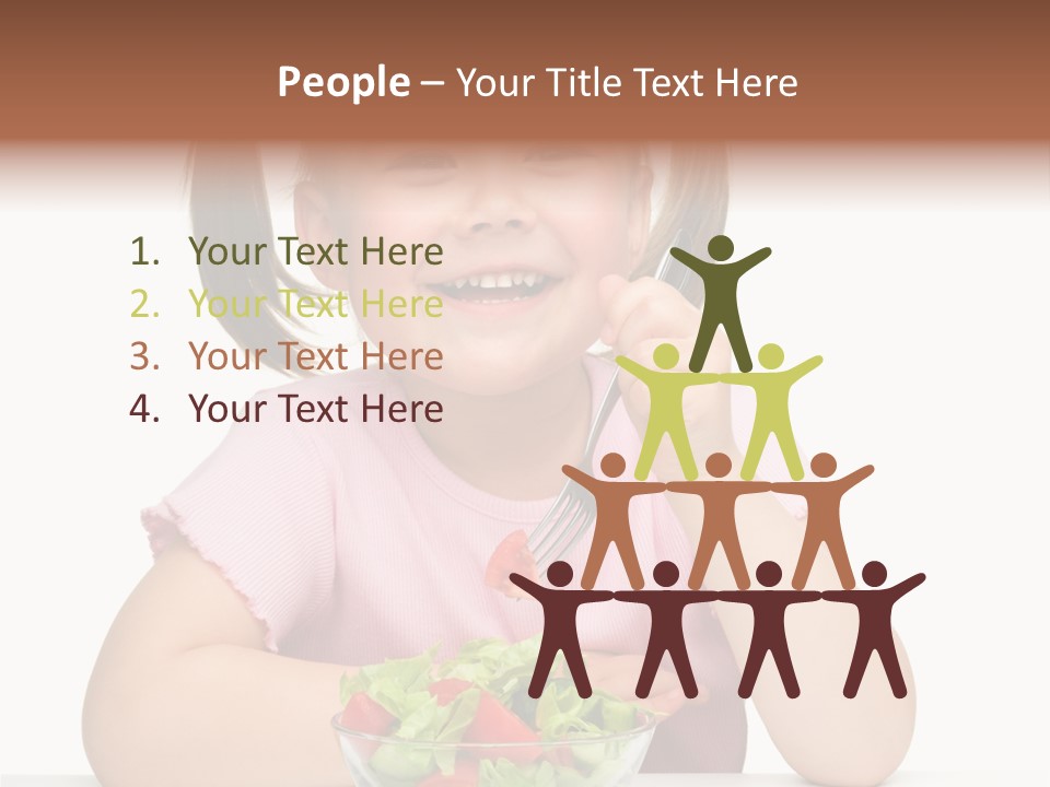 Fork Holding People PowerPoint Template