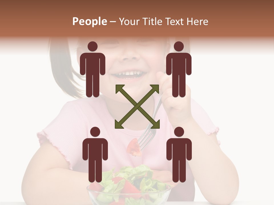 Fork Holding People PowerPoint Template