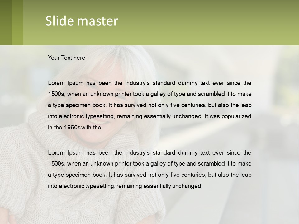 White Hair Looking At Camera Beautiful PowerPoint Template