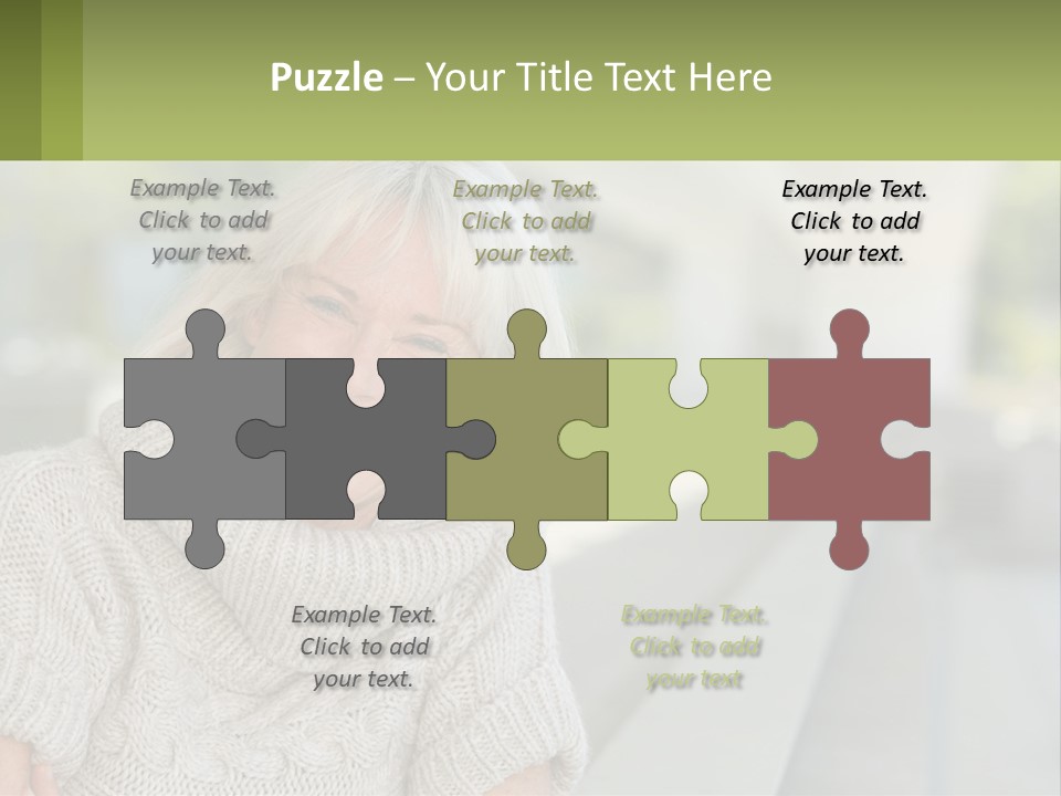 White Hair Looking At Camera Beautiful PowerPoint Template