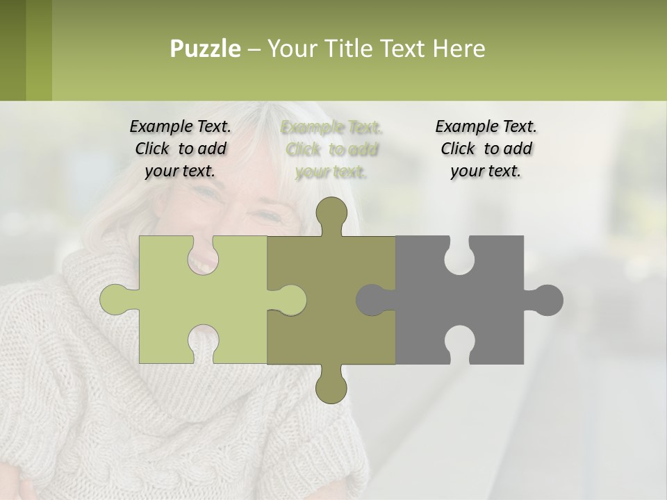 White Hair Looking At Camera Beautiful PowerPoint Template