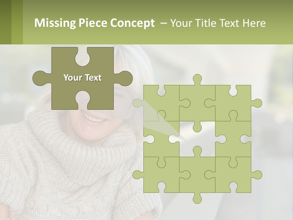 White Hair Looking At Camera Beautiful PowerPoint Template