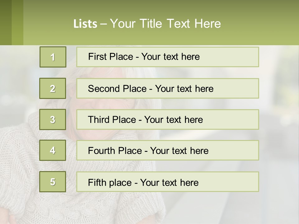 White Hair Looking At Camera Beautiful PowerPoint Template