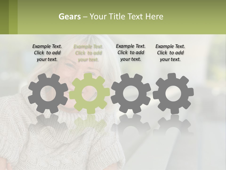 White Hair Looking At Camera Beautiful PowerPoint Template