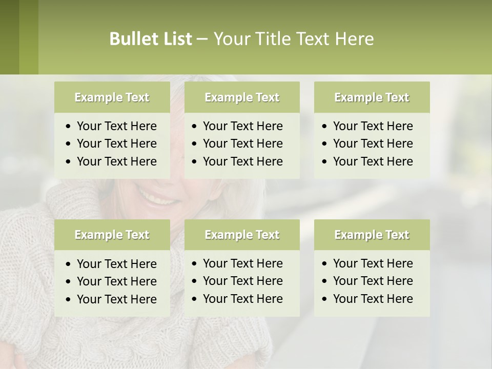 White Hair Looking At Camera Beautiful PowerPoint Template