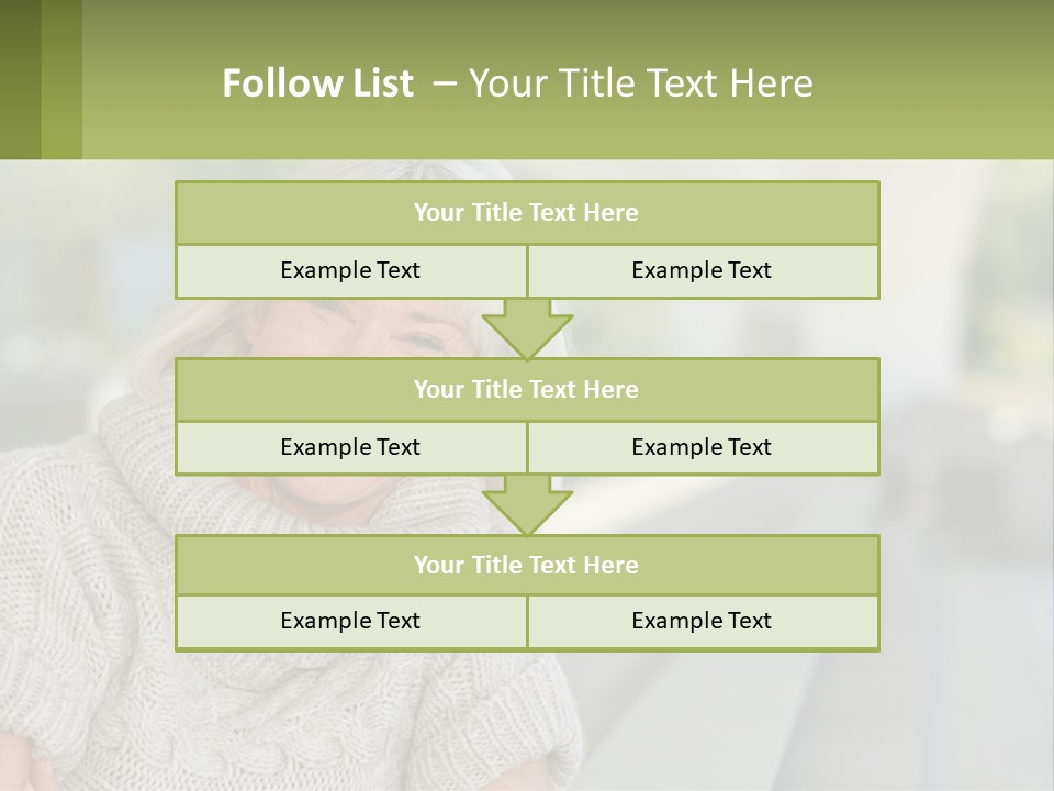 White Hair Looking At Camera Beautiful PowerPoint Template