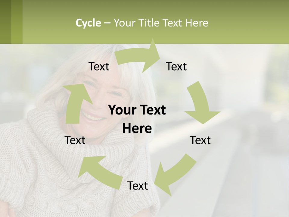 White Hair Looking At Camera Beautiful PowerPoint Template