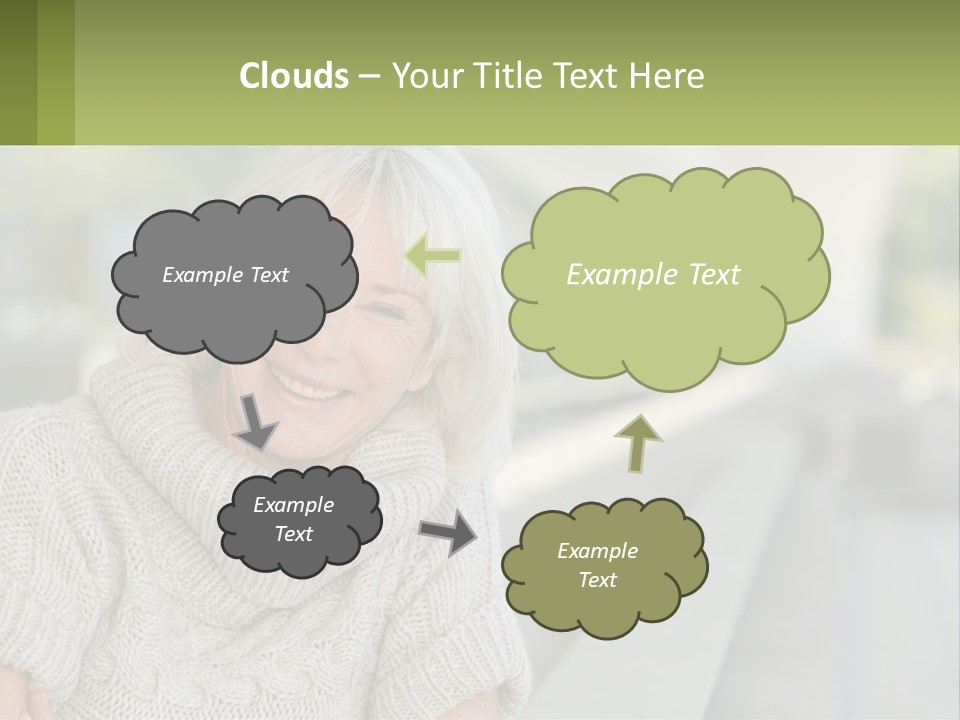 White Hair Looking At Camera Beautiful PowerPoint Template