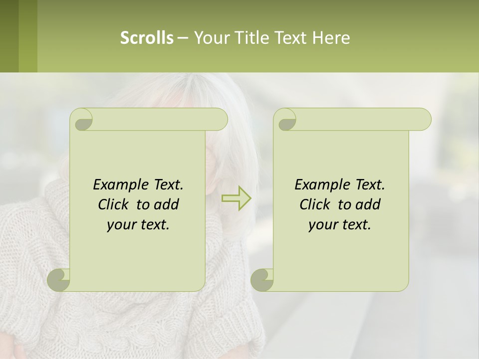 White Hair Looking At Camera Beautiful PowerPoint Template