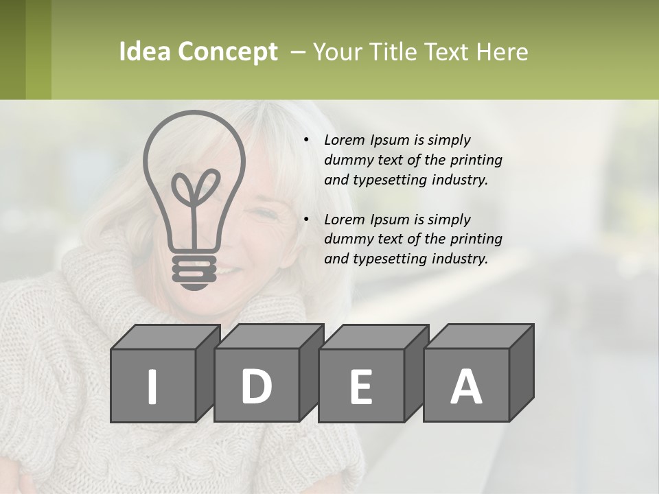 White Hair Looking At Camera Beautiful PowerPoint Template