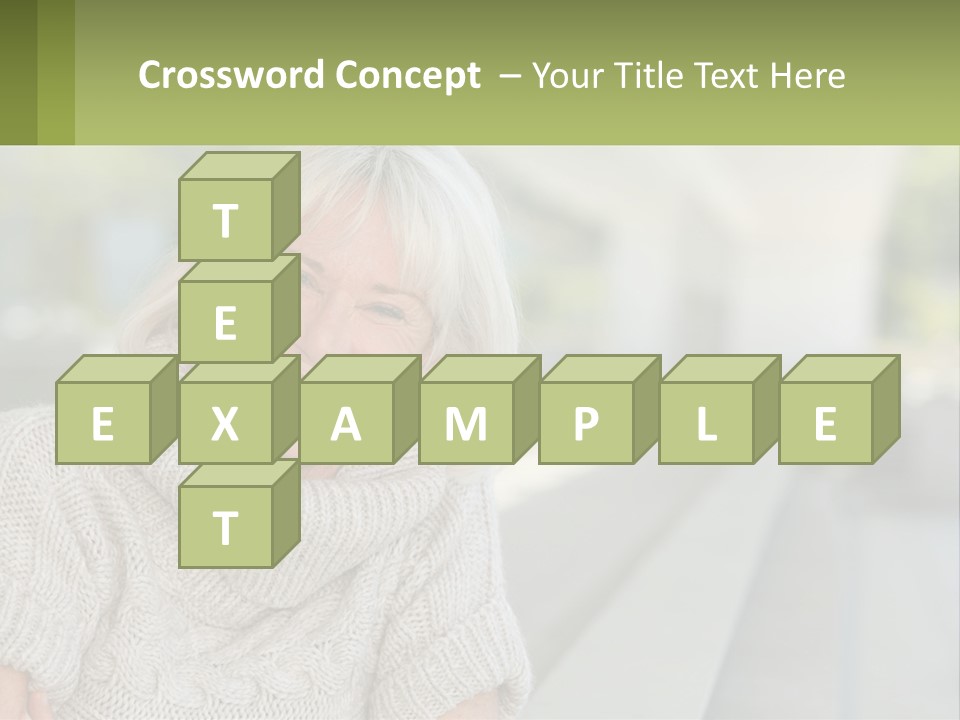 White Hair Looking At Camera Beautiful PowerPoint Template