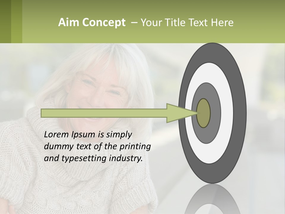 White Hair Looking At Camera Beautiful PowerPoint Template