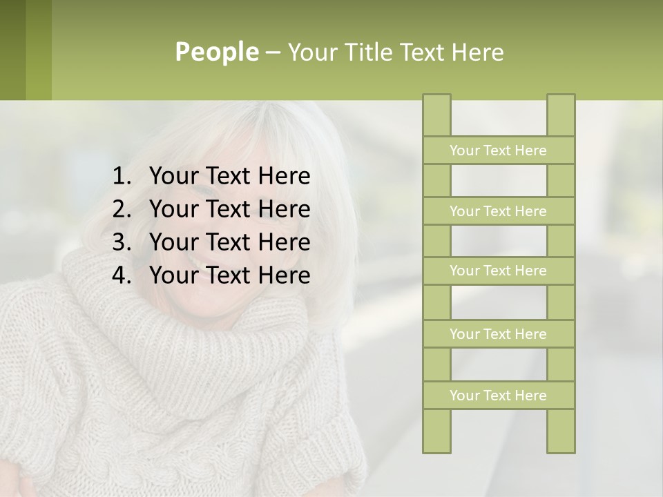 White Hair Looking At Camera Beautiful PowerPoint Template