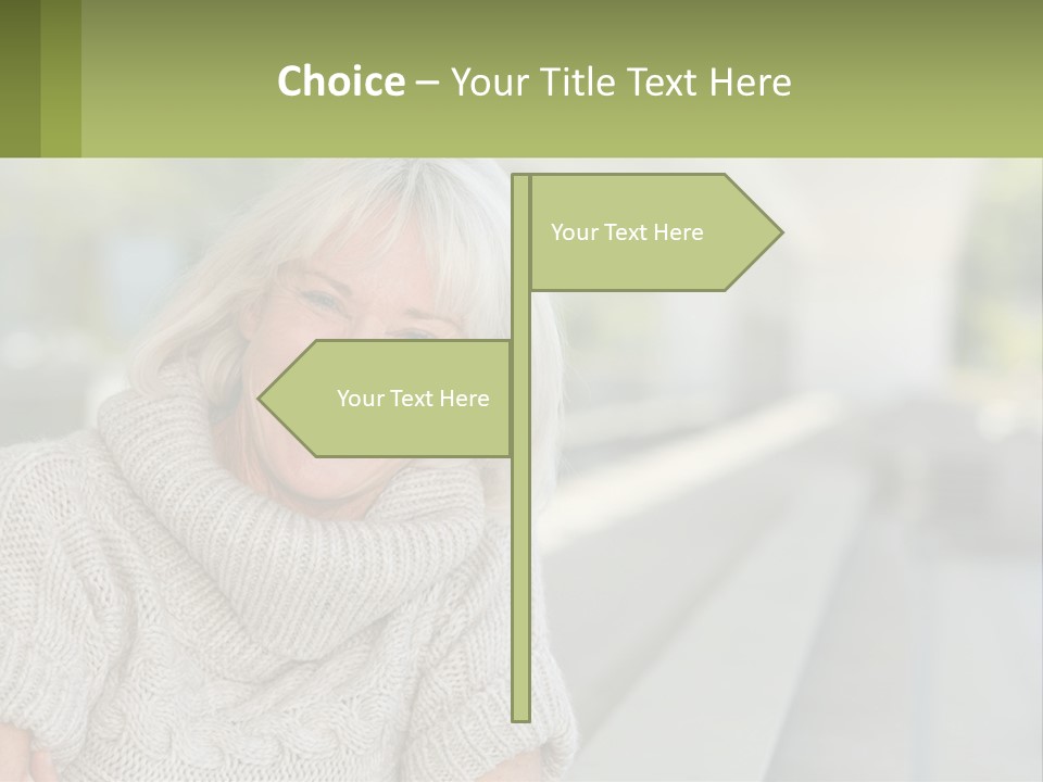 White Hair Looking At Camera Beautiful PowerPoint Template